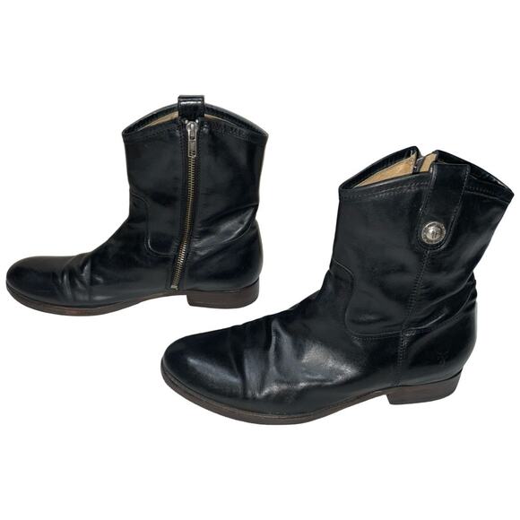 FRYE Melissa Button Short Black Riding Style Boots Size: 10B - Picture 4 of 9